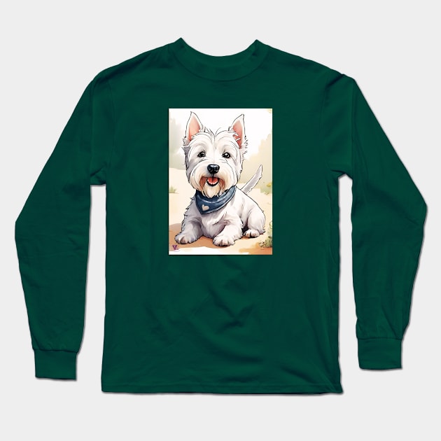 Adorable Westie Long Sleeve T-Shirt by Viper Unconvetional Concept